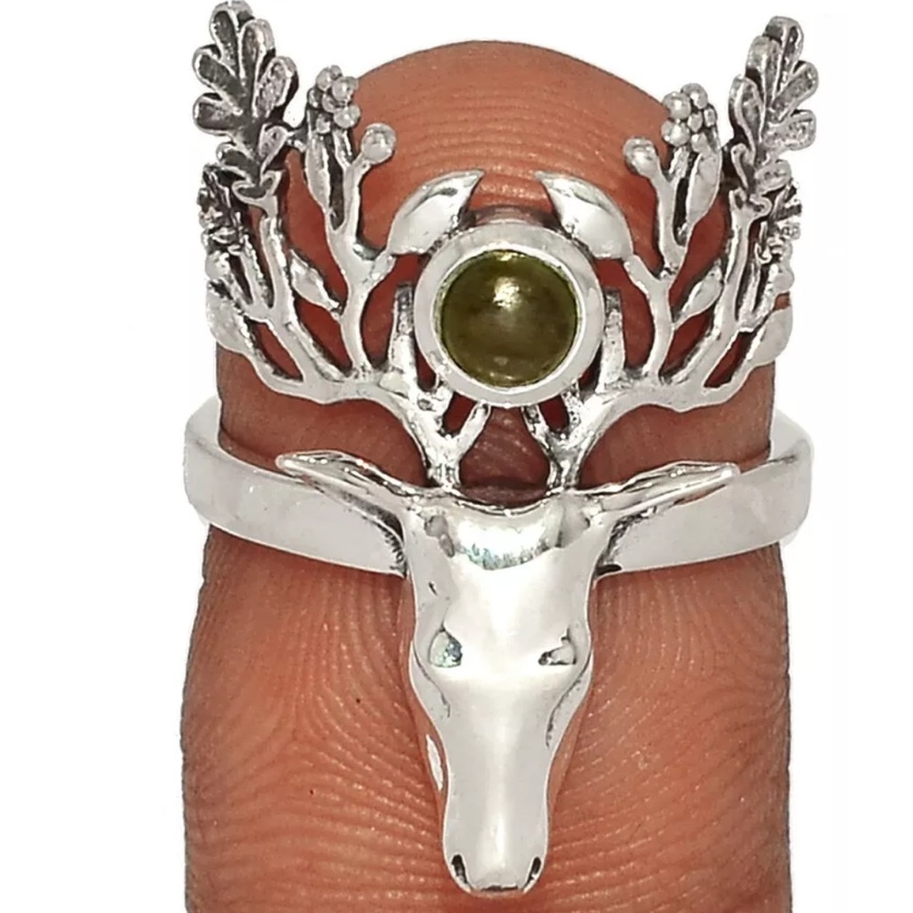 Earth Deer Sterling Silver rings with natural gemstones - Picture 2 of 4